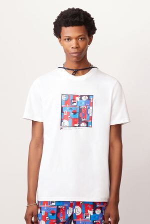 FILA Lively Tee Shirts White,Mens Clothing | CA.WQYGIF637